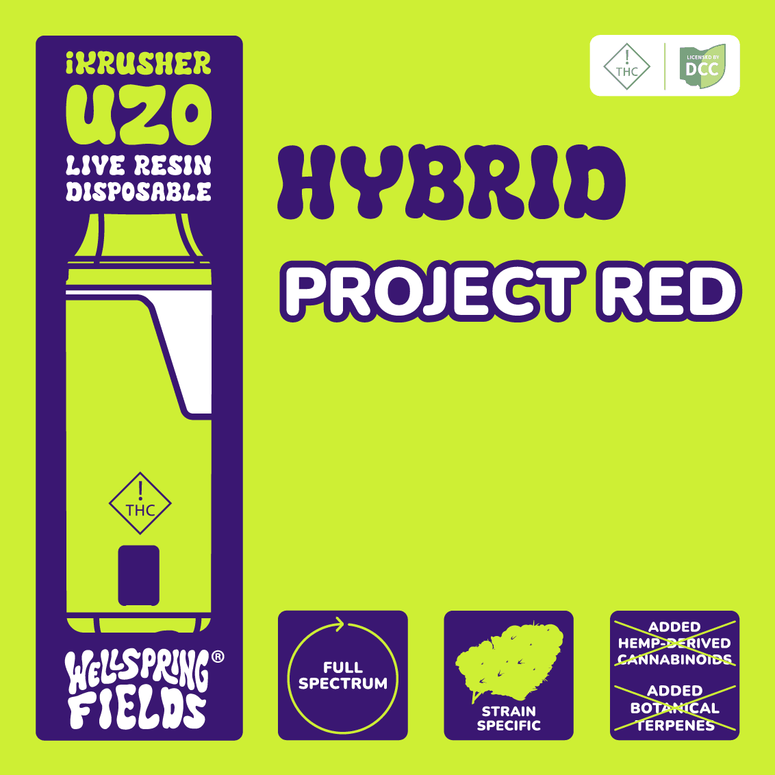 Project Red Live Resin Disposable 1g (Hybrid) l Wellspring Fields