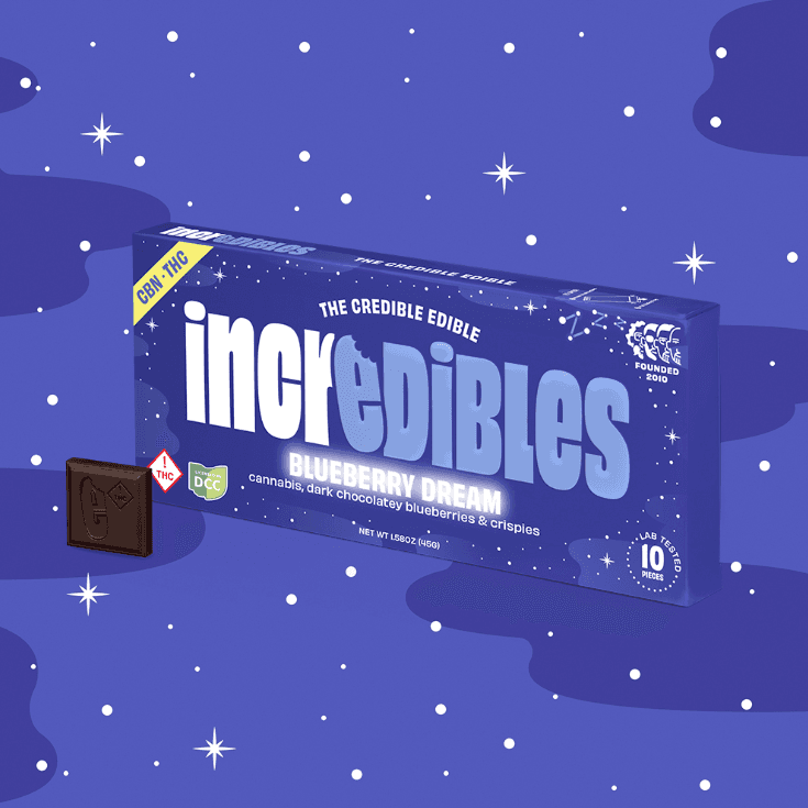 Blueberry Dream Bar | 10pc 100mg 5:1 THC:CBN Chocolate