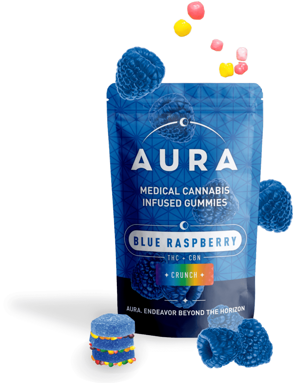 Aura | Blue Raspberry Crunch CBN 11pc | 550mg Gummies
