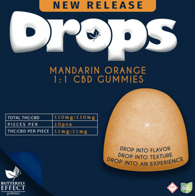 MANDARIN ORANGE 1:1 CBD GUMMIE (DISTILLATE) (110MG)