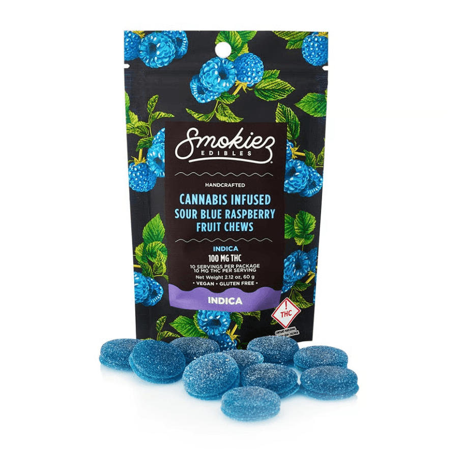 Sour Blue Raspberry Gummies (100mg)