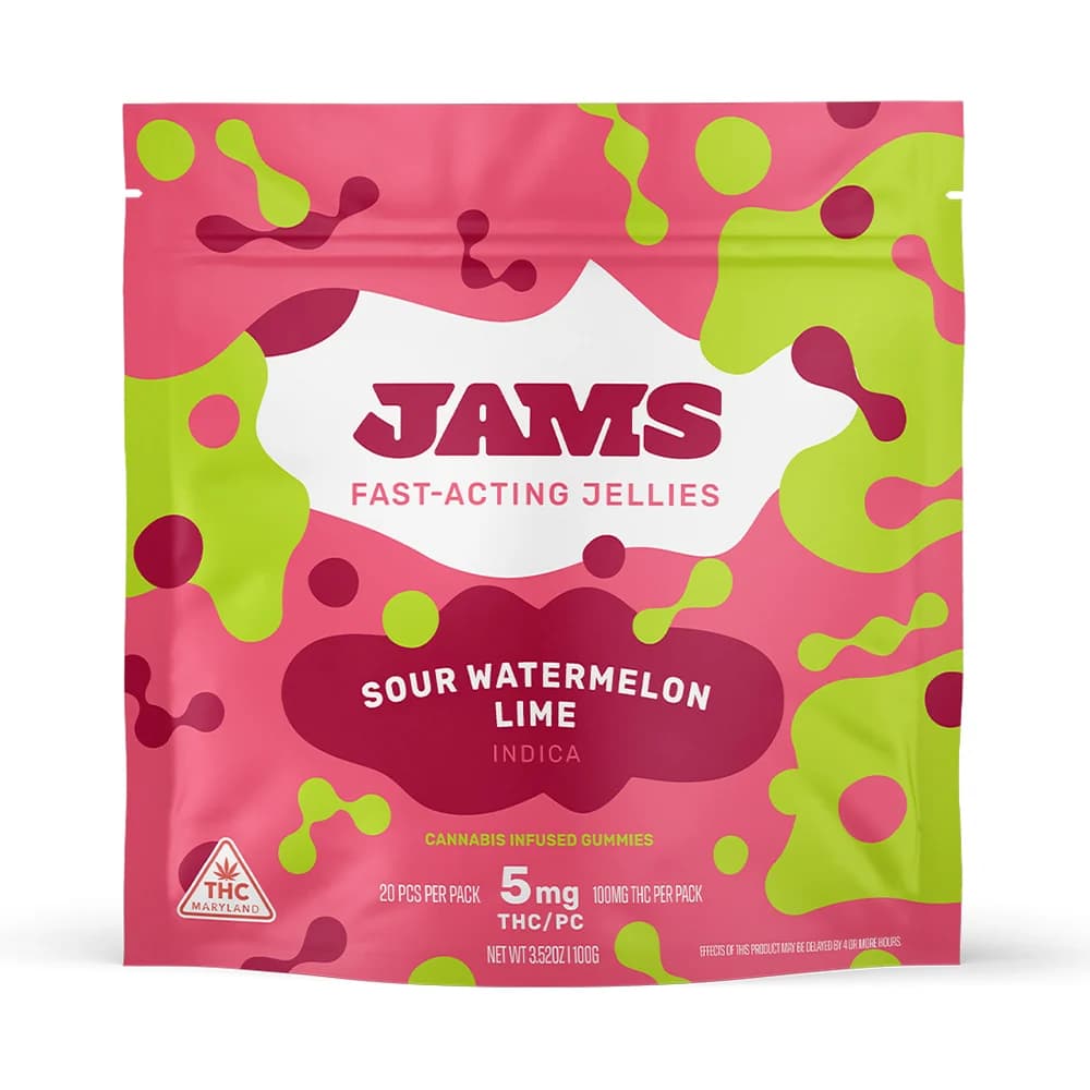 JAMS:  Sour Watermelon Lime - Nano Gummies 20pk 100mg