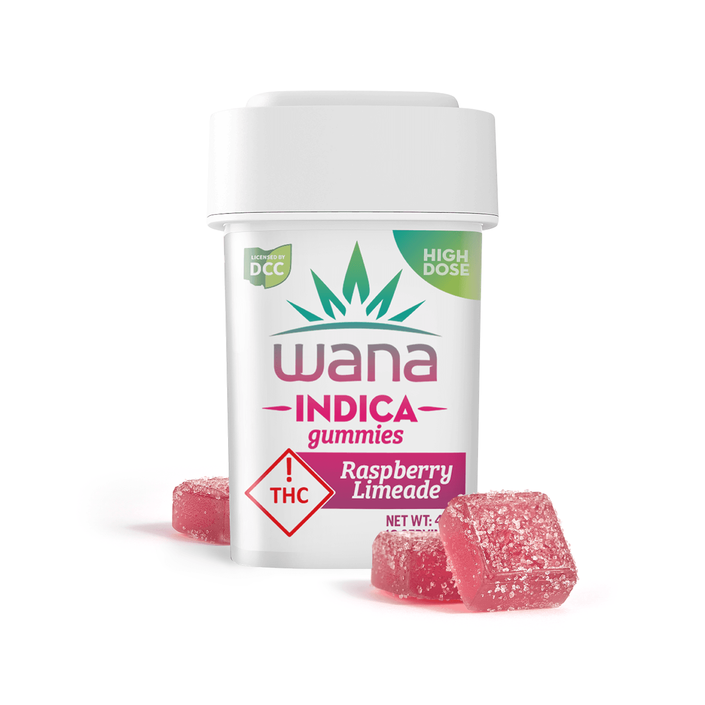 Wana | Sour Raspberry Limeade 10pc | 330mg Gummies