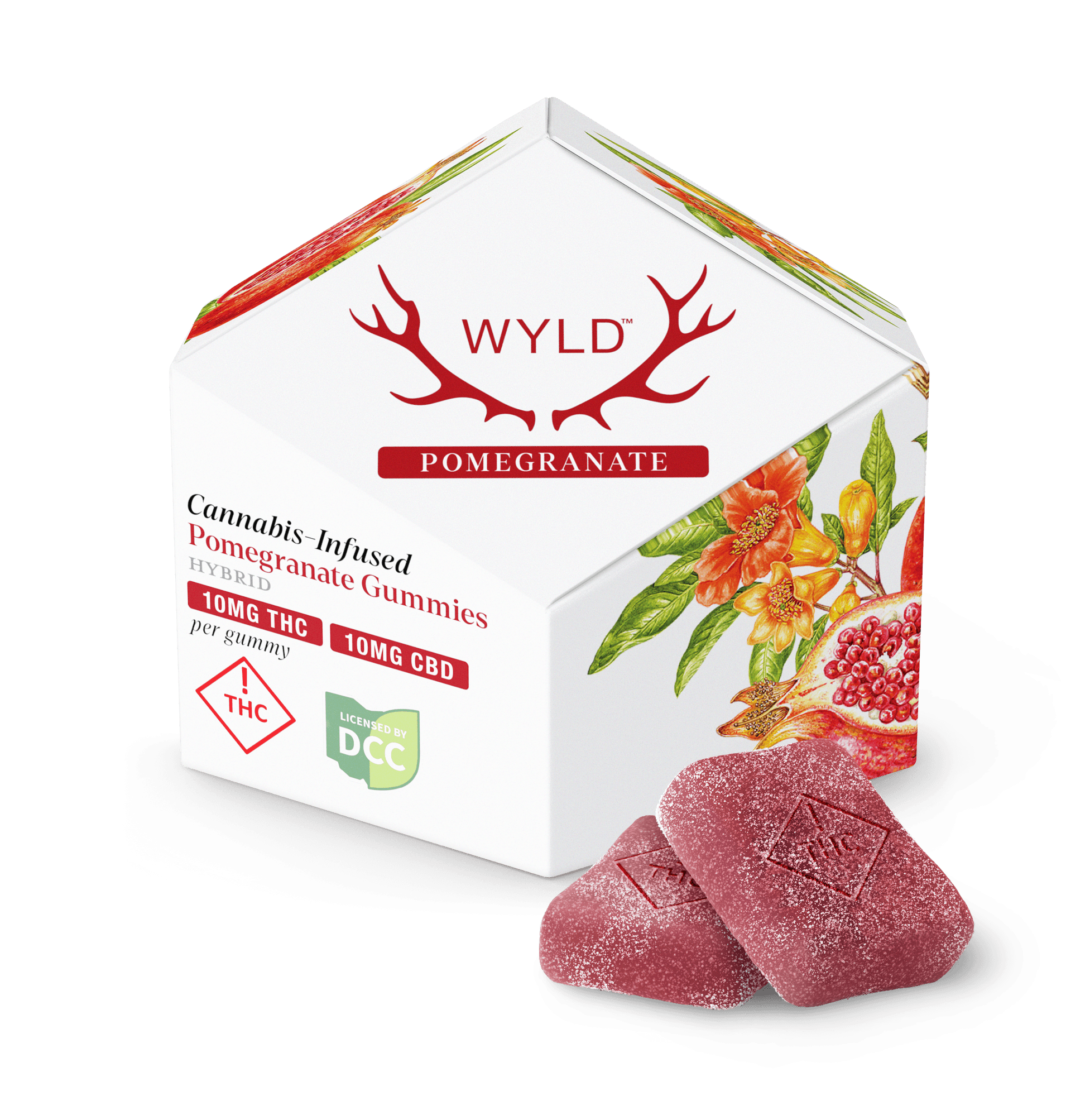 Wyld - Pomegranate 1:1 THC/CBD Gummies 10pk (100mg)