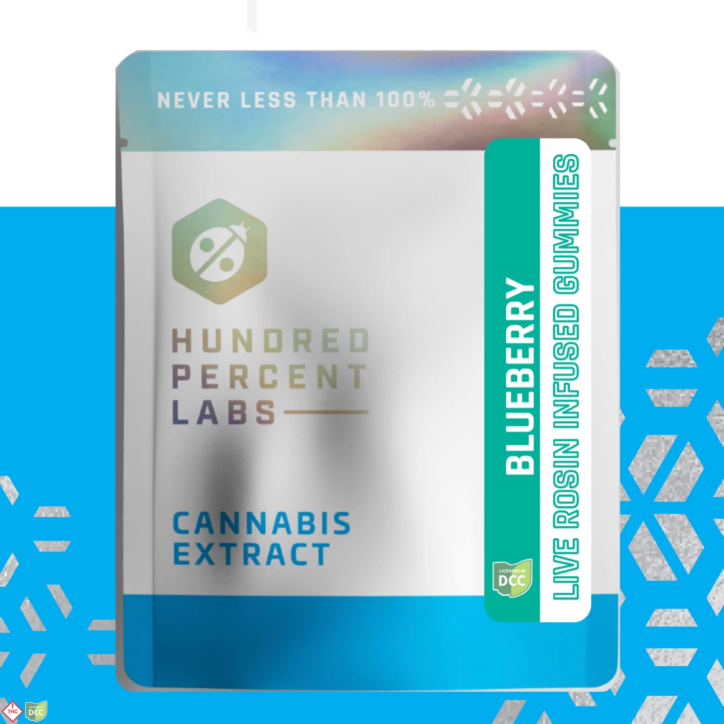 Hundred Percent Labs: Blueberry - Live Rosin Gummies 10pk 110mg