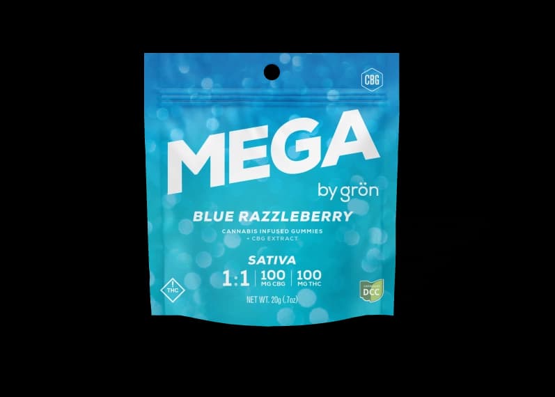 Gron | 1:1 CBG Blue Razzleberry Mega Pearl  | 100mg | Sativa