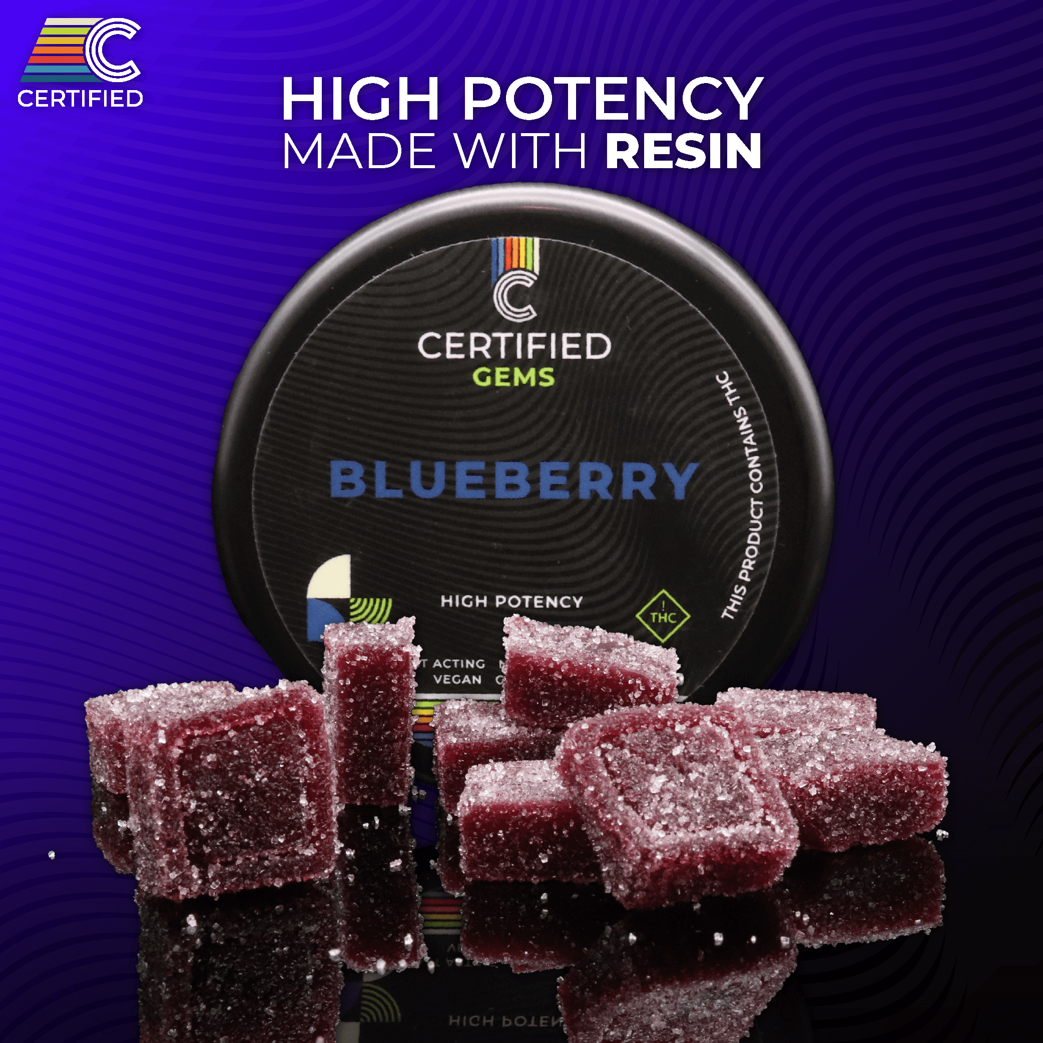 Blueberry High Potency Nano Emulsified Resin Gems 10pk - 1273370