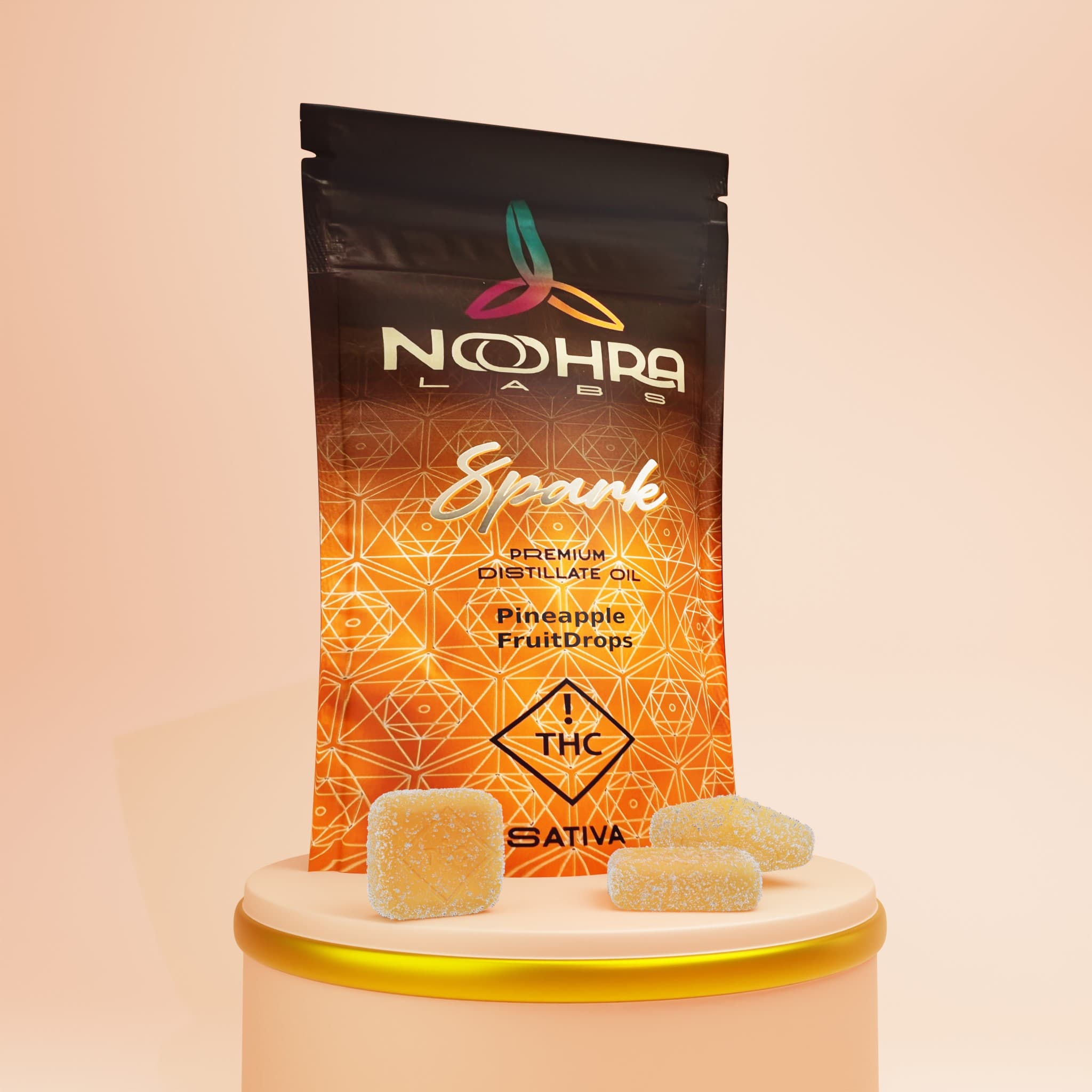 Noohra Labs | Peach Fruit Drop | Sativa | 100mg 5pk