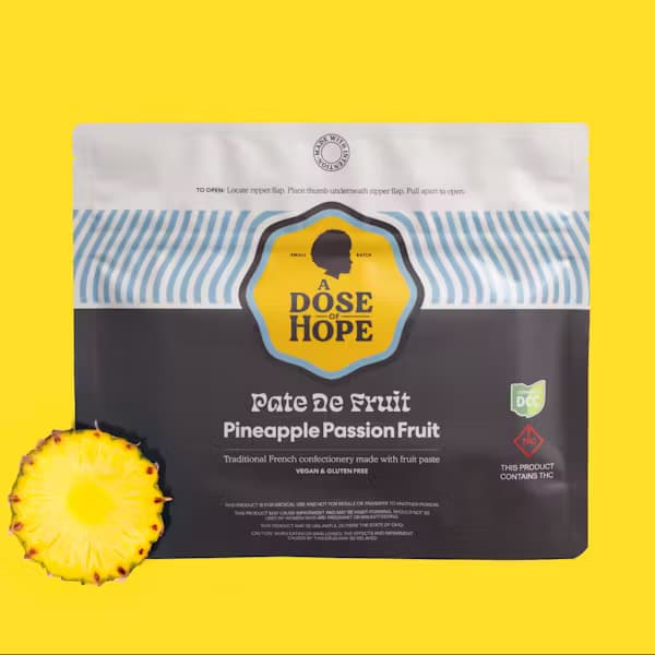 Pineapple Passionfruit Pate De Fruit RSO Gummies 100mg (Hybrid) | A Dose of Hope