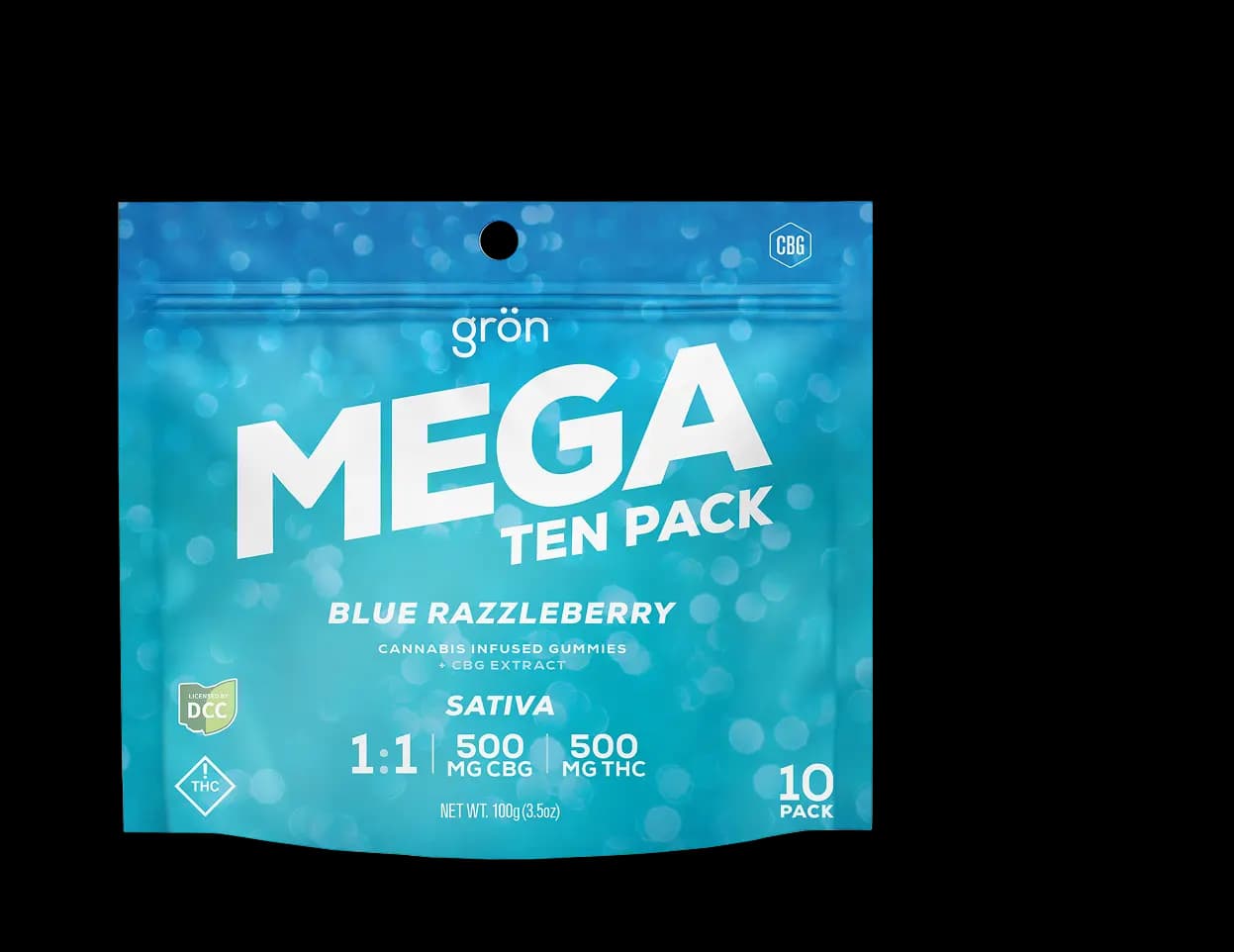 1:1 Blue Razzleberry MEGA 10-Pack - CBG/THC - Sativa (500mg)