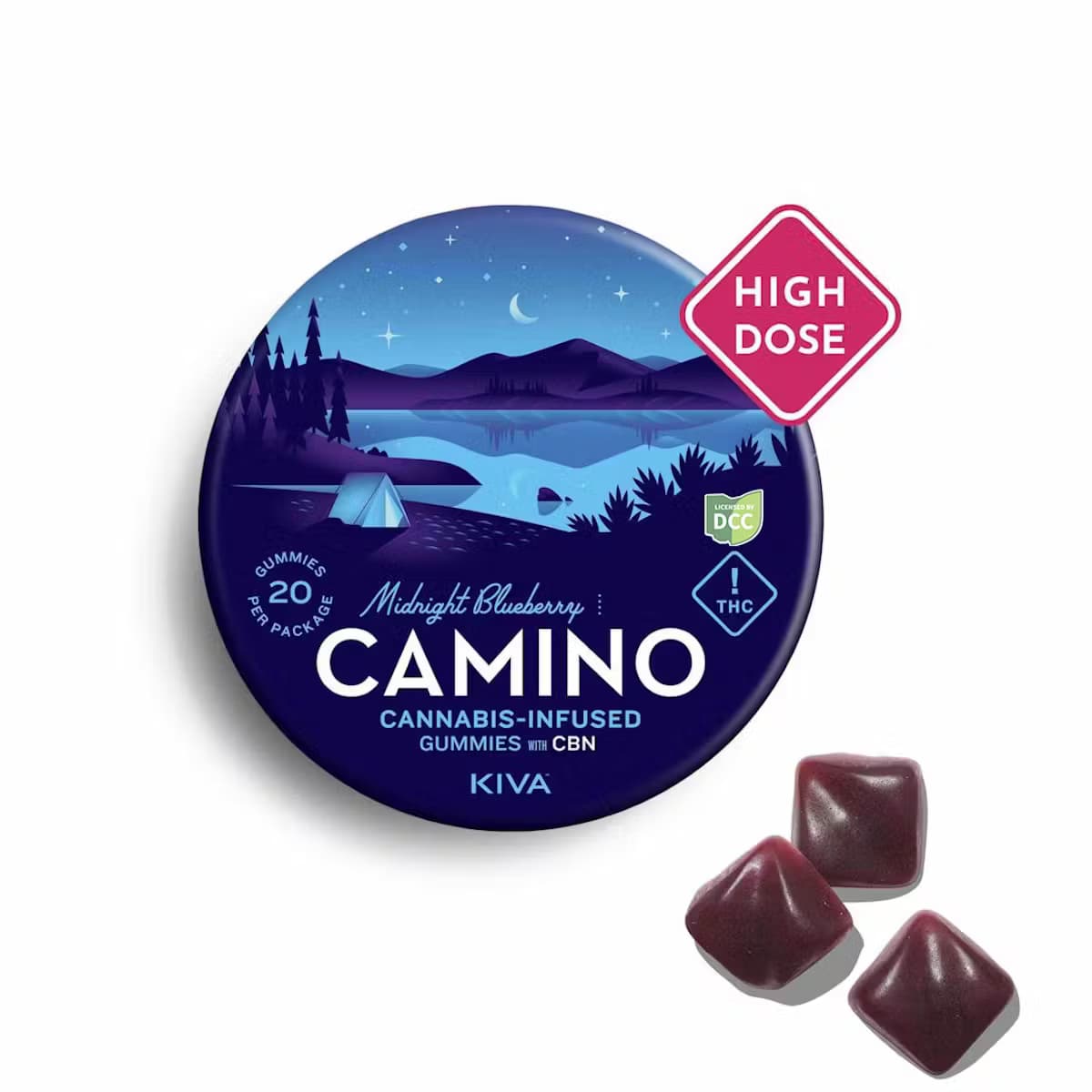 Camino High Dose Midnight Blueberry Gummies