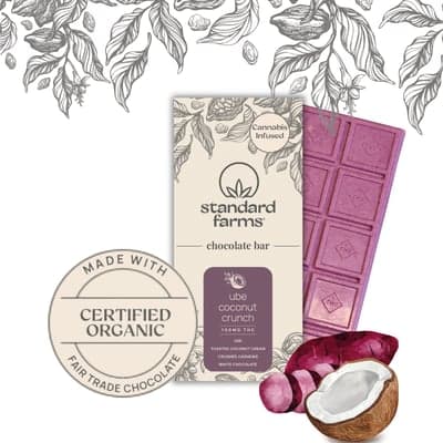 Standard Farms | Ube Coconut Crunch | 100mg Chocolate Bar