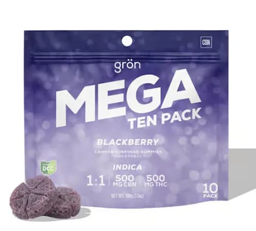 Gron | Blackberry Mega Pearl 1:1 CBN | 10pack | 550mg | Indica