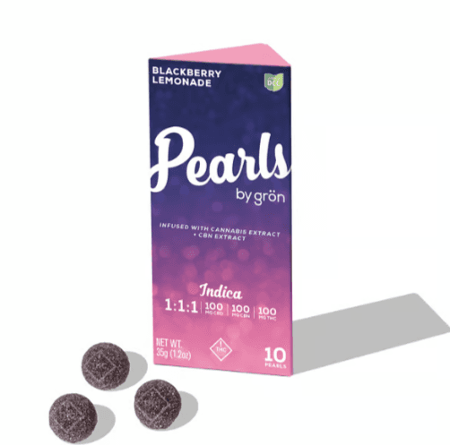 Gron - Blackberry Lemonade 1:1:1 CBD CBN Indica Gummy Pearls - 10ct - 100mg