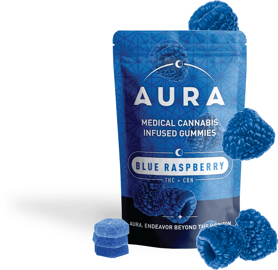Aura | Blue Raspberry CBN 22pc | 220mg Gummies