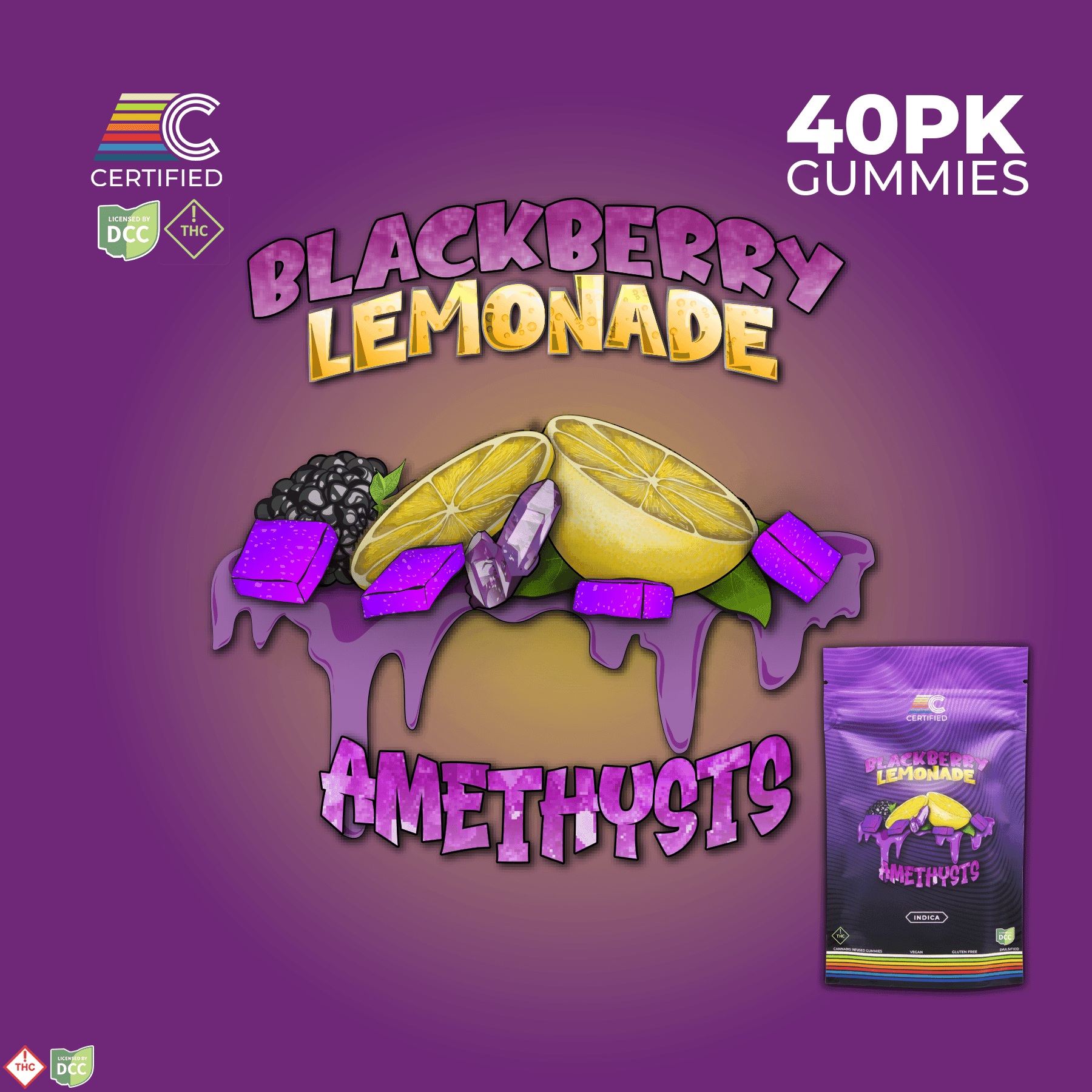 Blackberry Lemonade Amethysts [40pk] (400mg)