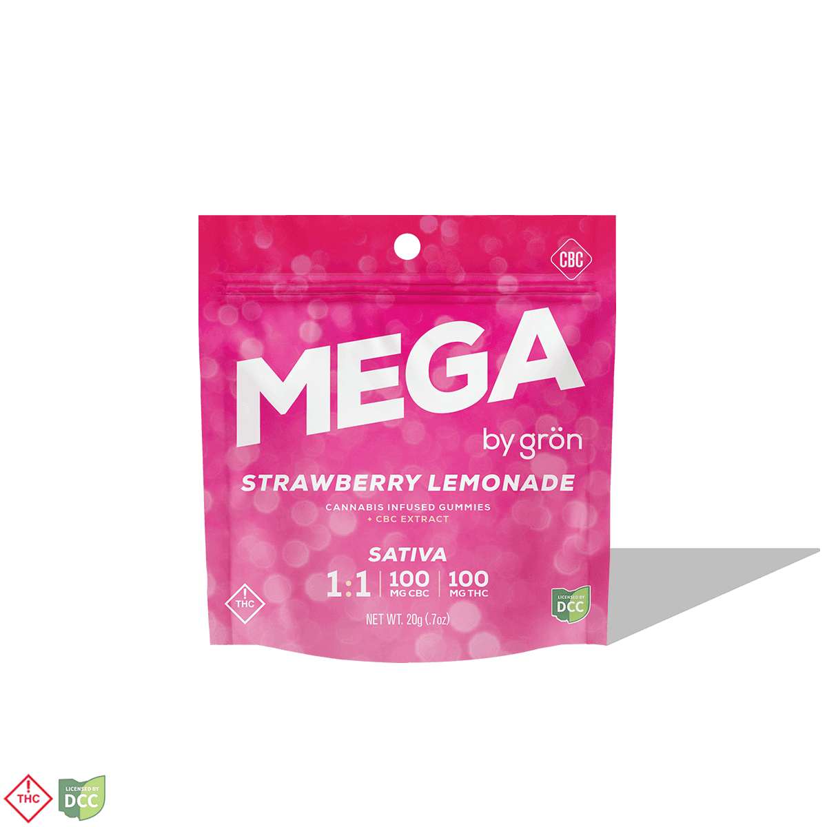 1:1 Strawberry Lemonade Mega Pearl [1pk] (100mg THC/100mg CBC)