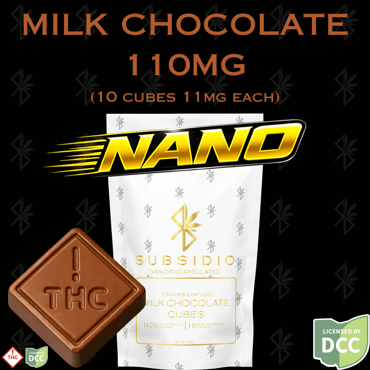 Nano-THC Infused Milk Chocolates | 110mg | 10pk