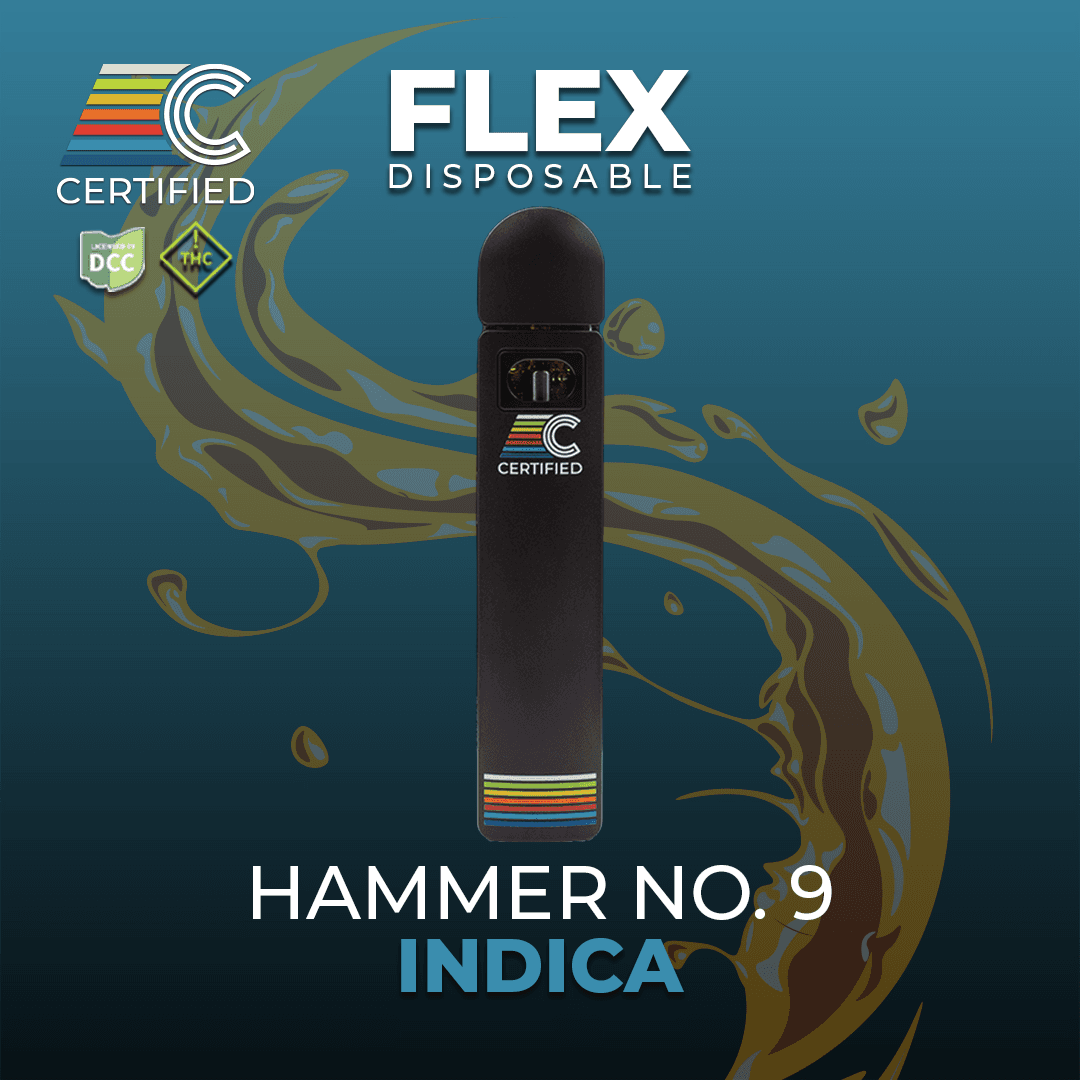 CERTIFIED CULTIVATORS - HAMMER NO. 9 - FLEX DISPOSABLE - [1G] - INDICA