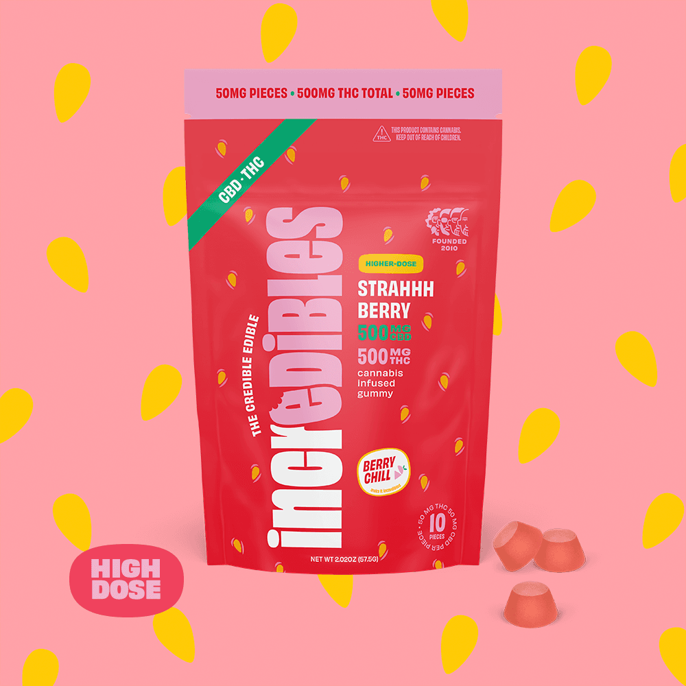 INCREDIBLES - STRAHHHBERRY 1:1 HIGH DOSE - [500MG CBD / 500MG THC] - 10PK