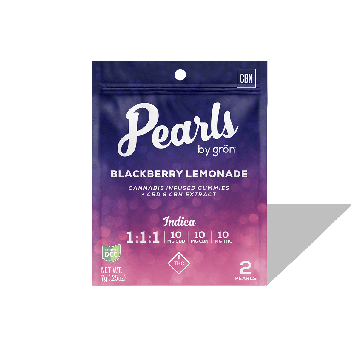 GRON - BLACKBERRY LEMONADE PEARLS 1:1:1 THC / CBD / CBN - GUMMIES - [20MG THC / 20MG CBD / 20MG CBN] - 2PK - INDICA