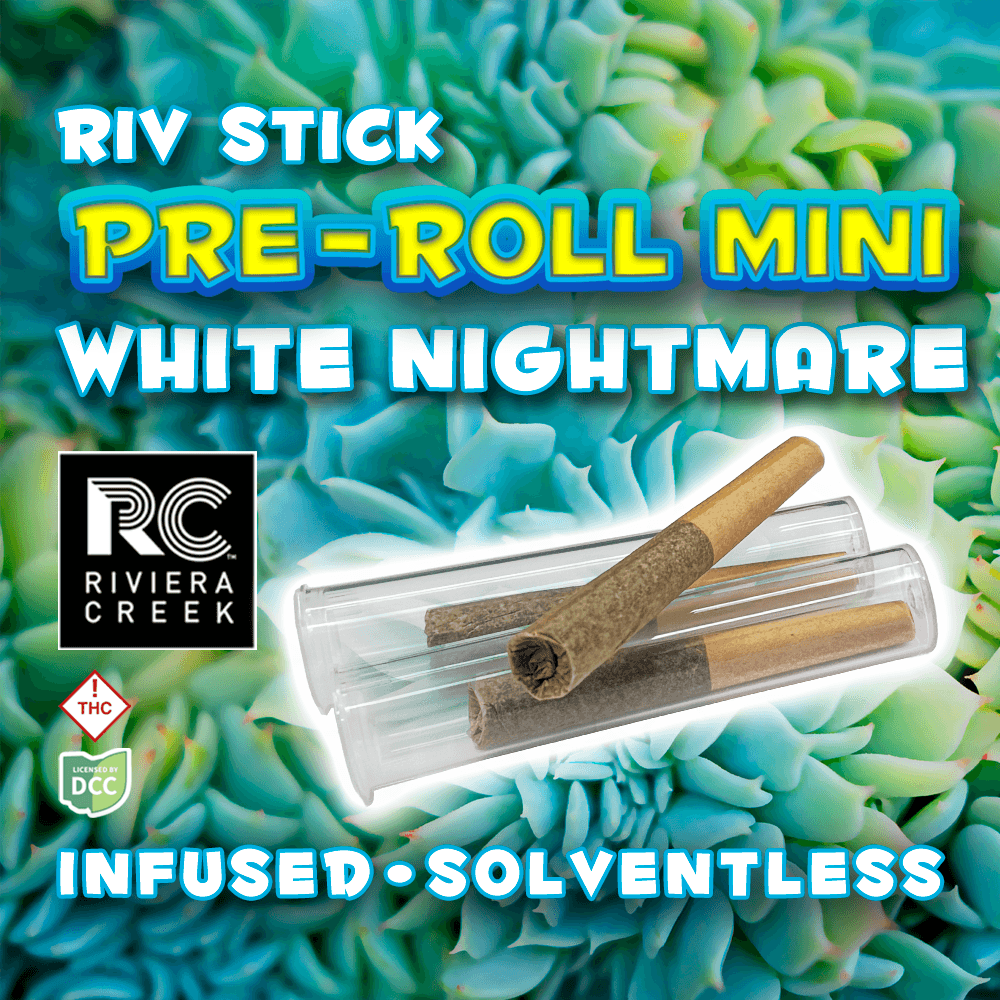 RIVIERA CREEK - WHITE NIGHTMARE - INFUSED MINI PREROLL - [1G] - 3PK -HYBRID