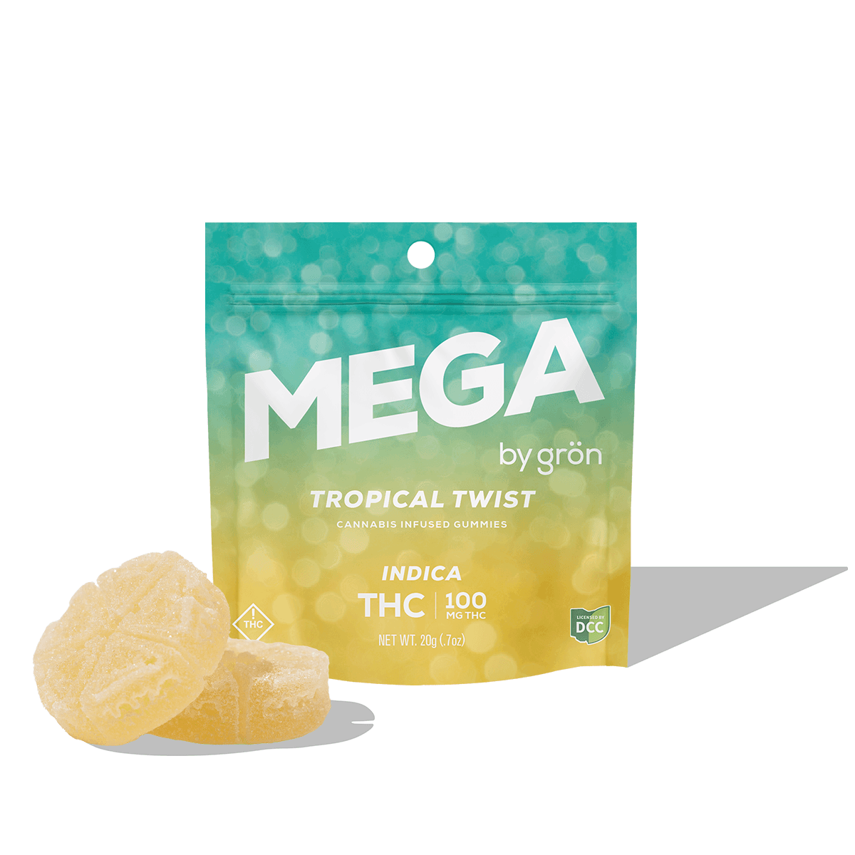 GRON - TROPICAL TWIST MEGA PEARL - GUMMIES - [100MG] - 10PK - INDICA