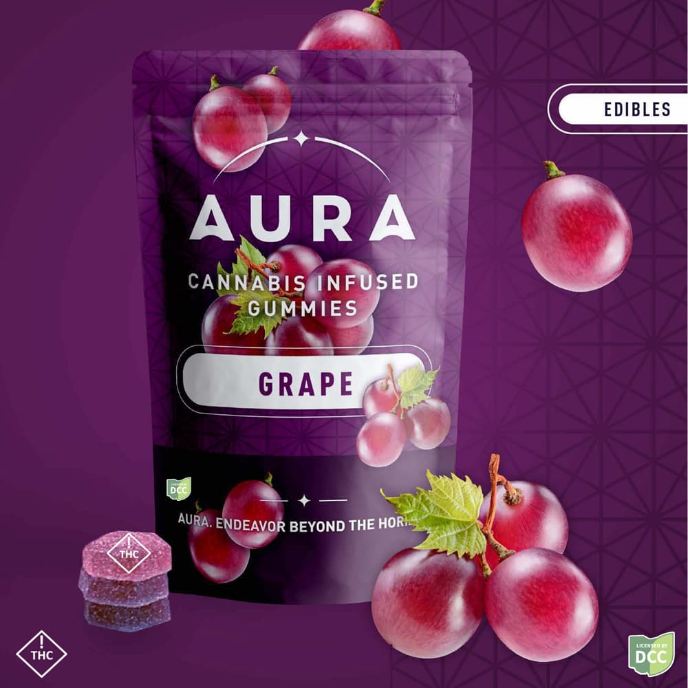 AURA - GRAPE CRUNCH + CBG - GUMMIES - [100MG] - 9PK
