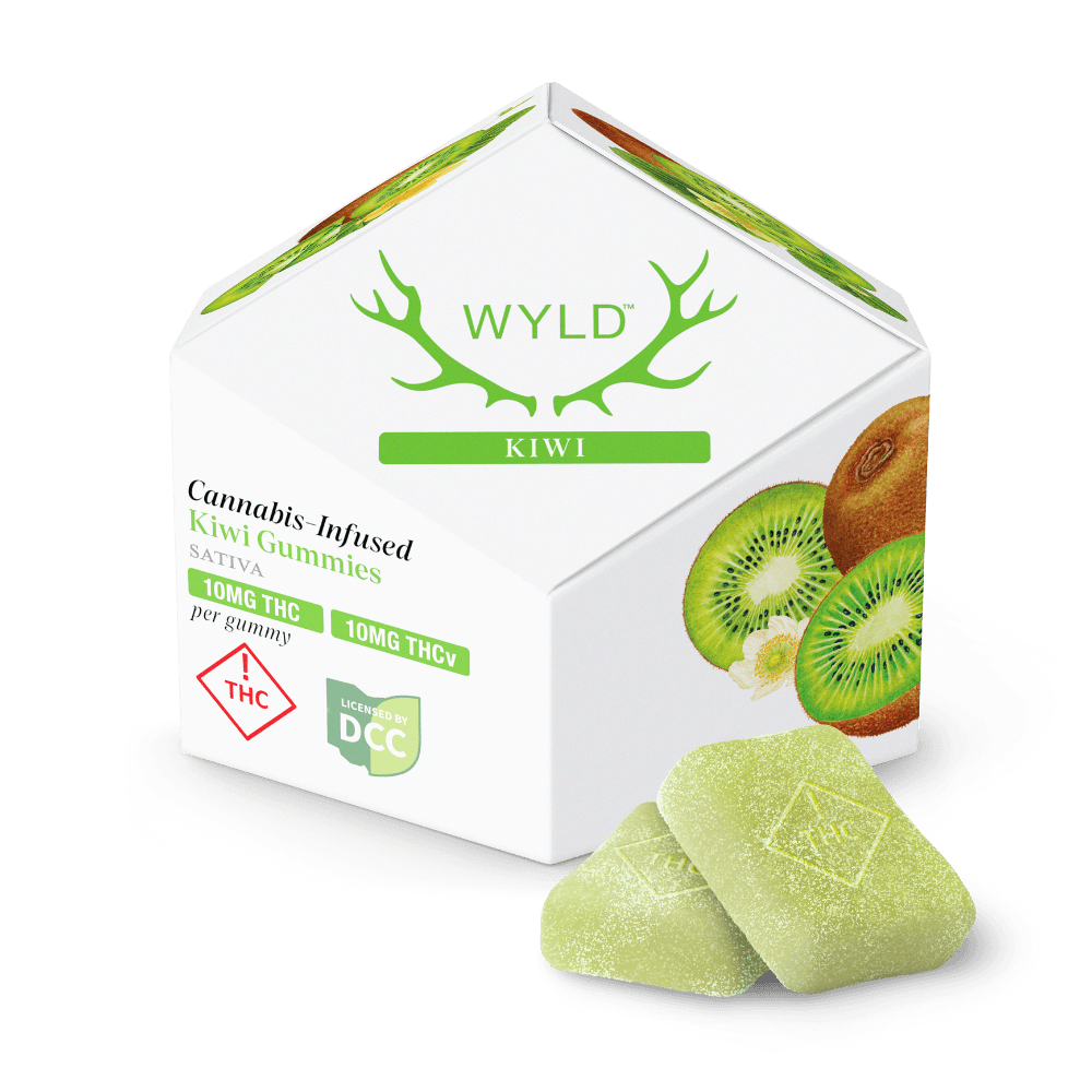 WYLD - KIWI 1:1 - GUMMIES - [100MG THC / 100MG THCV] - 10PK - SATIVA