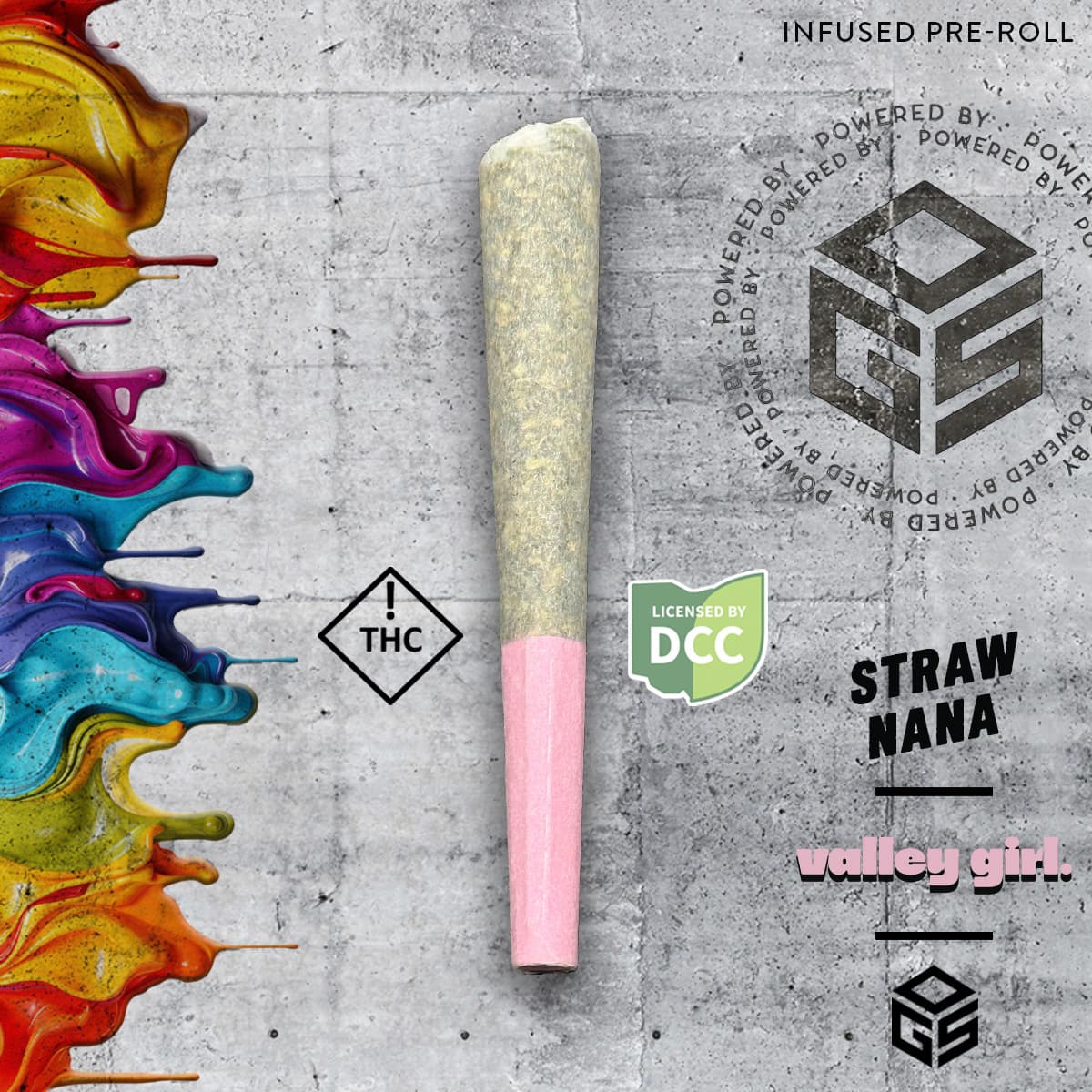 VALLEY GIRL - STRAWNANA - ROSIN INFUSED PREROLL - [1G] - HYBRID