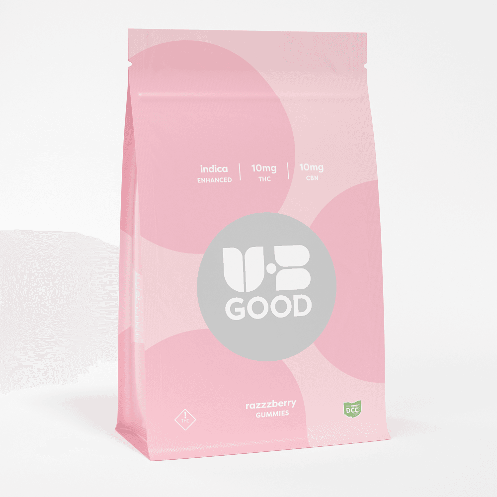 UB GOOD - RAZZZBERRY 1:1 SLEEP - GUMMIES - [100MG THC/ 100MG CBN] - 10PK - INDICA
