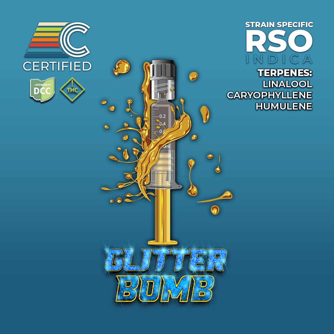 CERTIFIED CULTIVATORS  GLITTER BOMB  RSO  INDICA