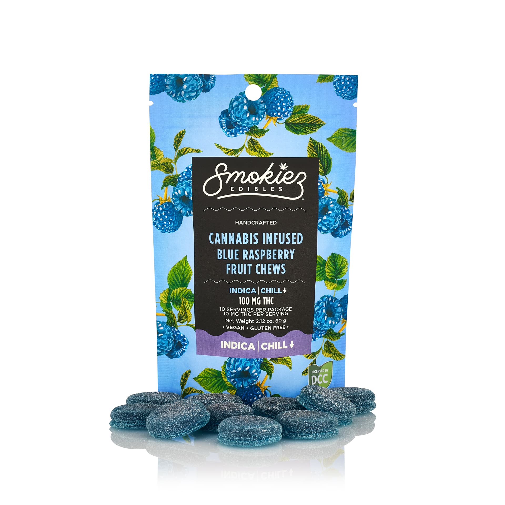 SMOKIEZ - SWEET BLUE RASPBERRY - GUMMIES - [100MG] -  INDICA - 10PK