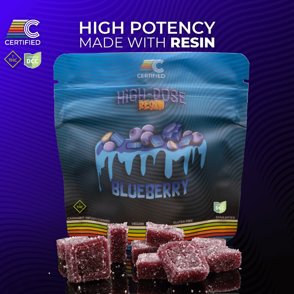 High-Dose Blueberry Gems Live Resin Gummies (10Pk)