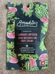 Smokiez: Sour Watermelon Hybrid  500mg THC Fruit Chews