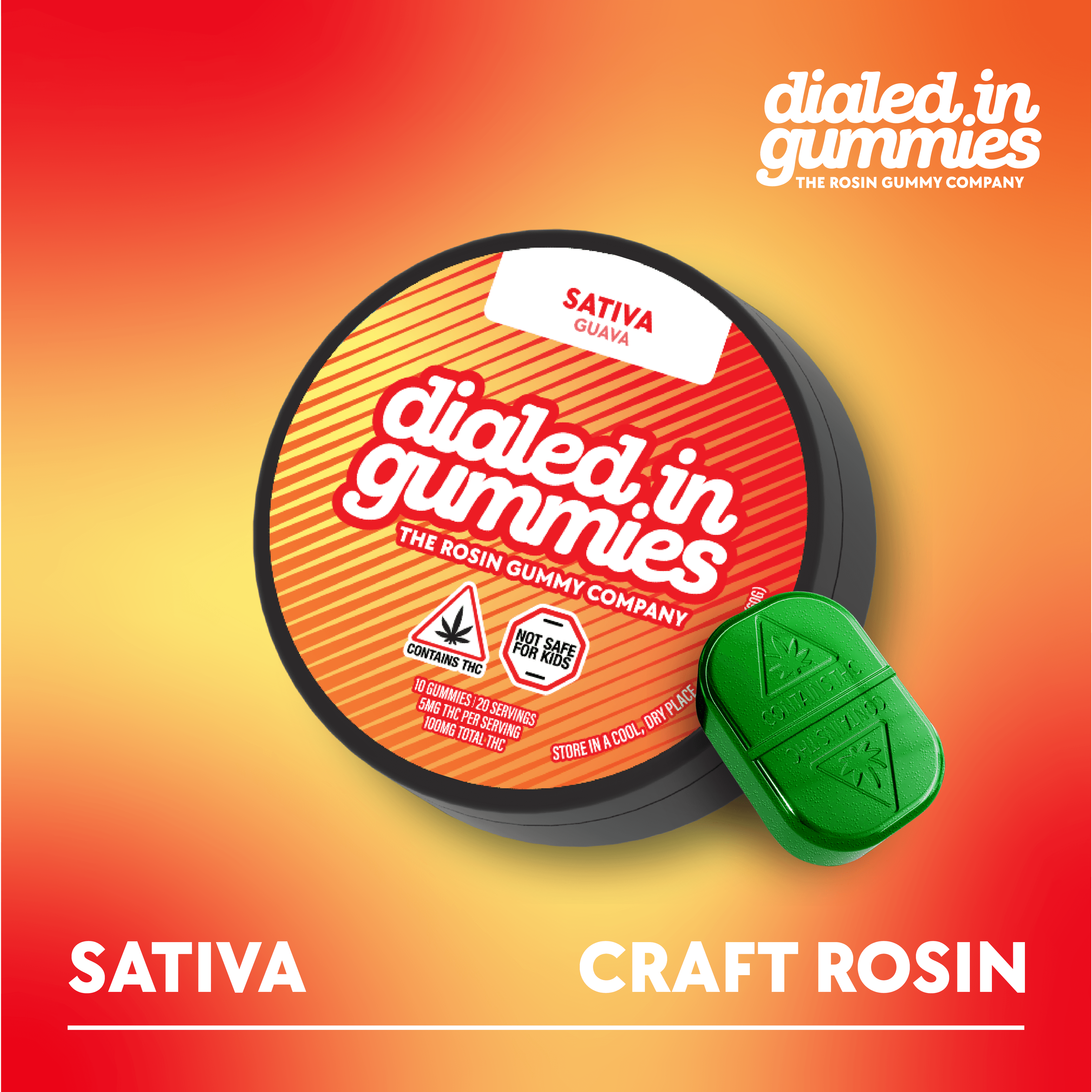 100mg - Guava - Rosin Gummies (10pk)