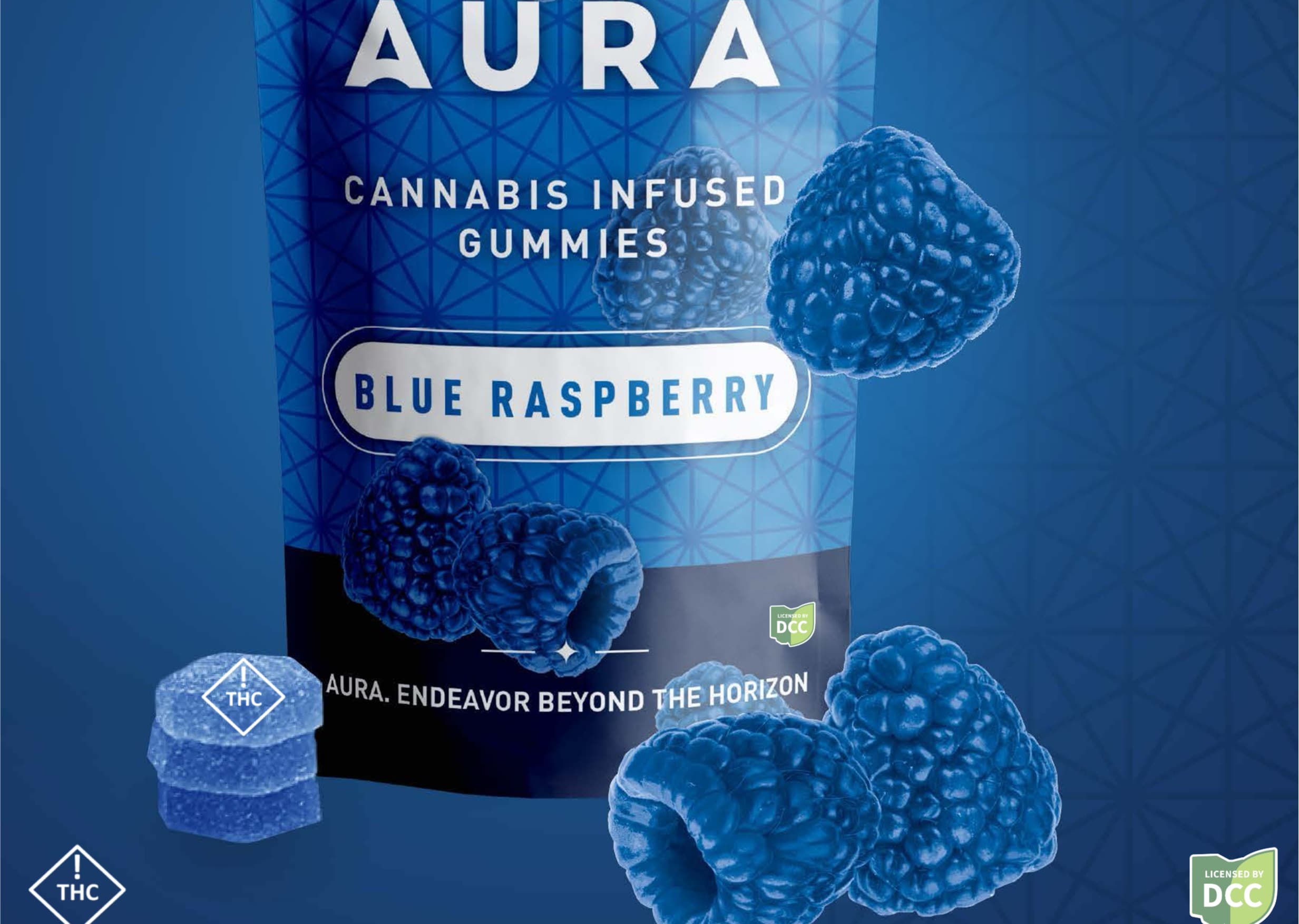Aura: Blue Raspberry +CBN Gummies (220mg)