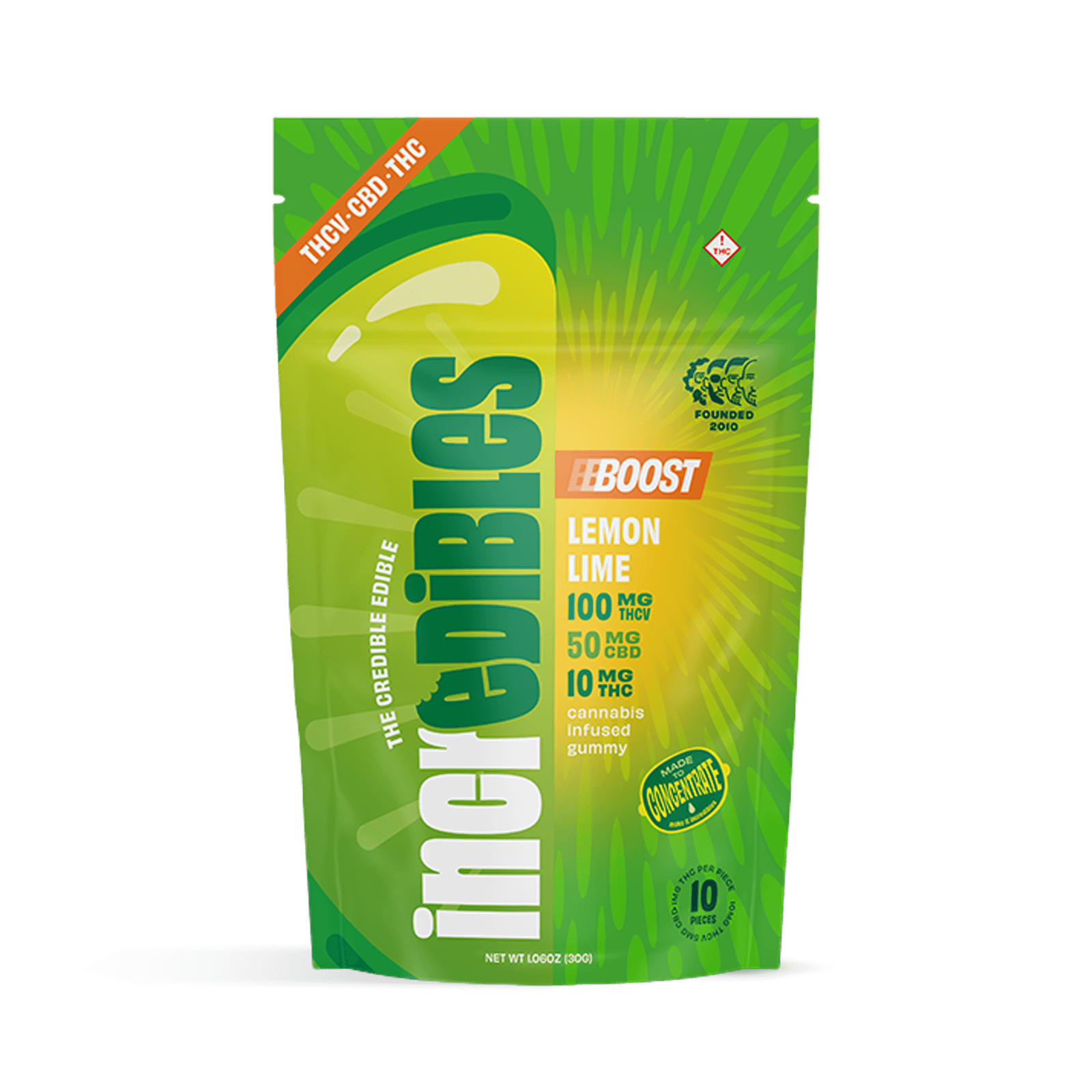Incredibles | Lemon Lime 10:5:1 THCV:CBD 10pc | 110mg Gummies