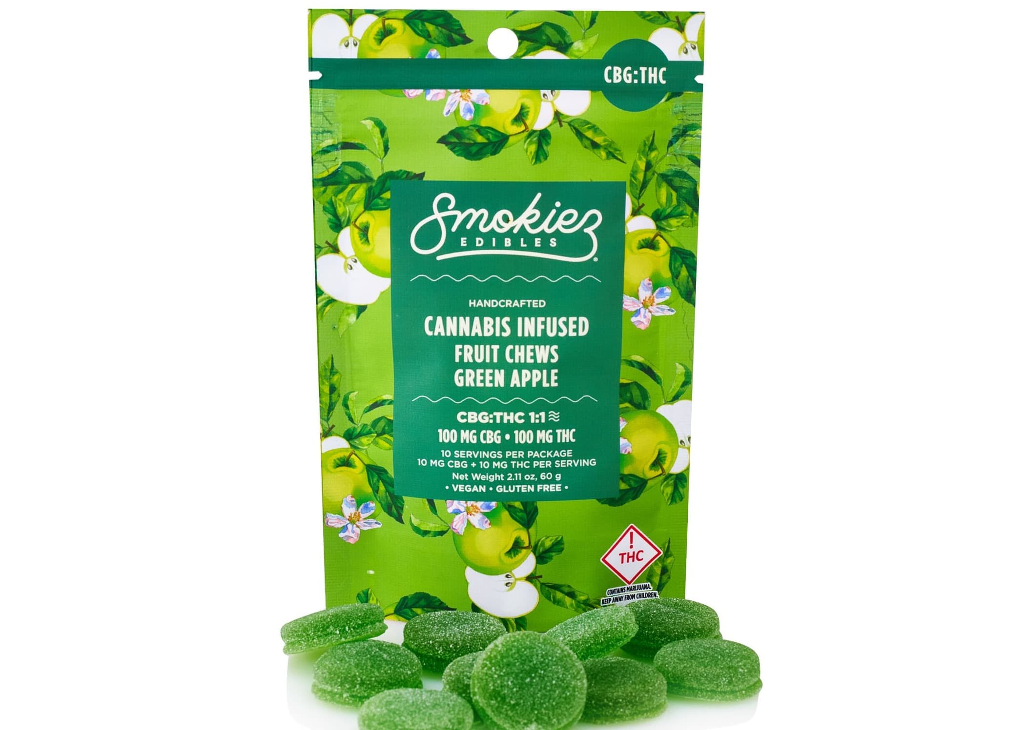 Smokiez: Sweet Green Apple 1:1 THC/CBG