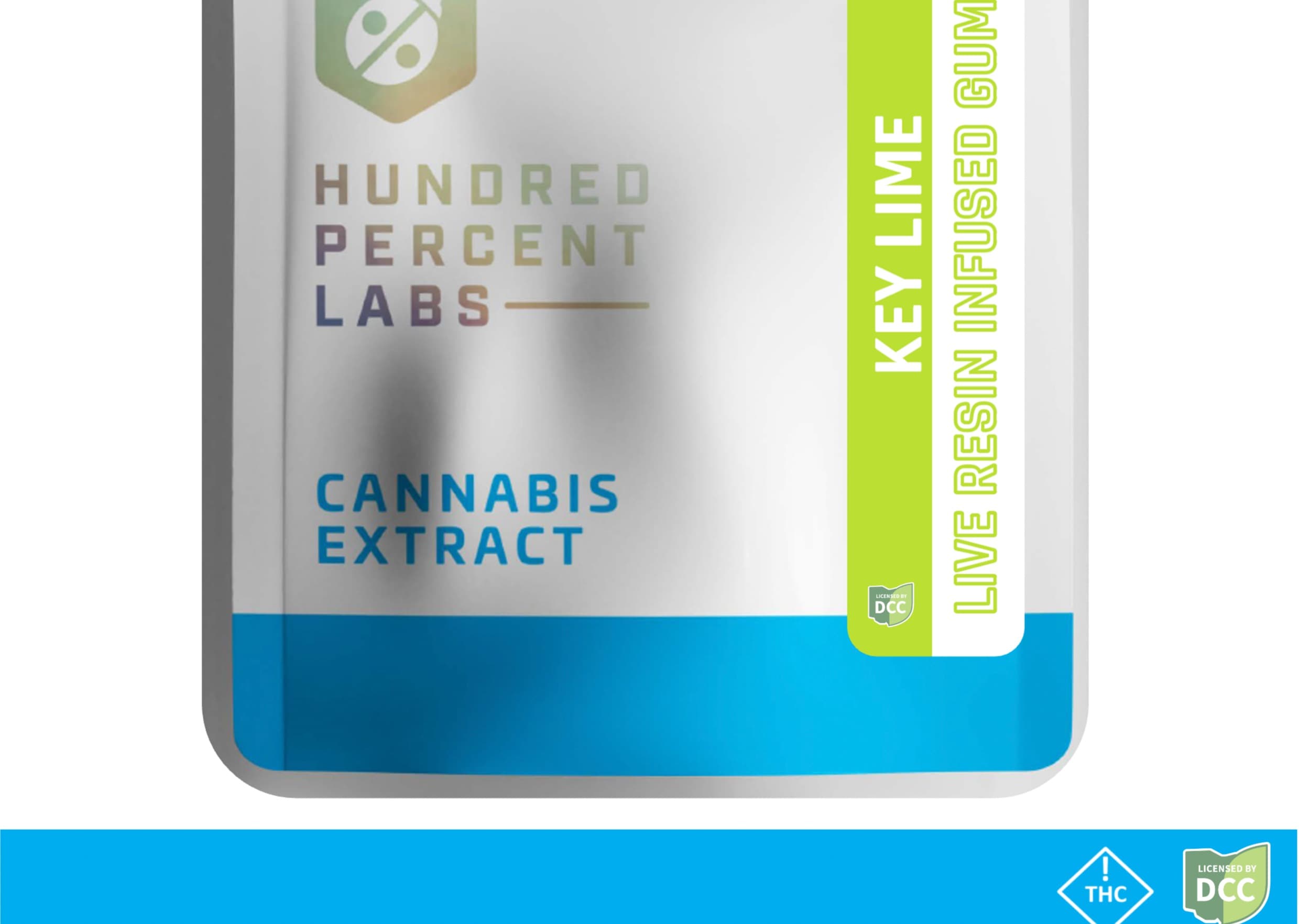 Hundred Percent Labs | Key Lime 10pk | 110mg Live Resin Gummies