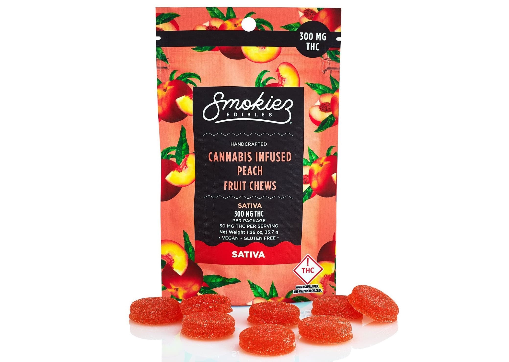 Peach Sativa  300mg THC Fruit Chews