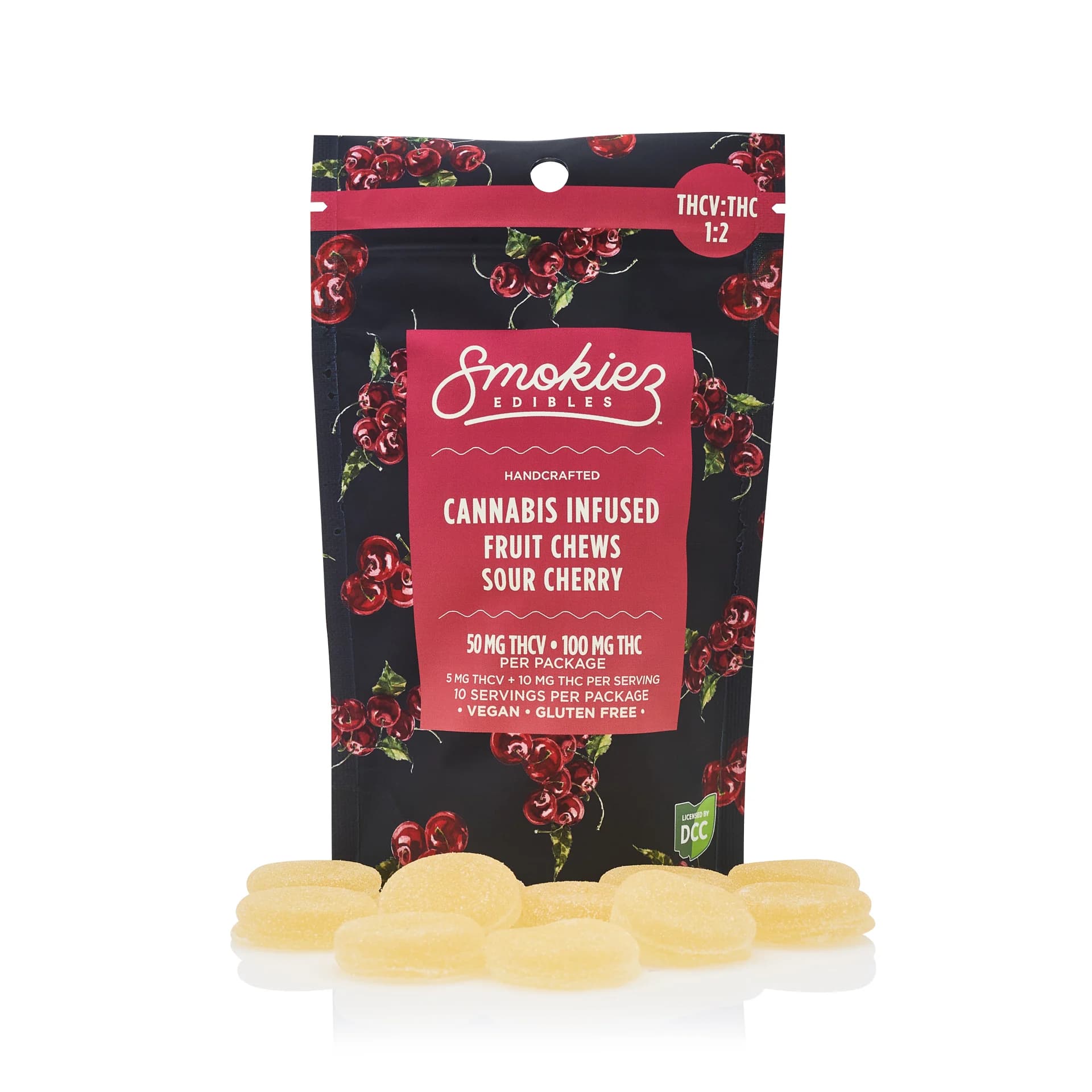 Smokiez | Sour Cherry Gummies + THCV | 10pk | 100mg | Sativa