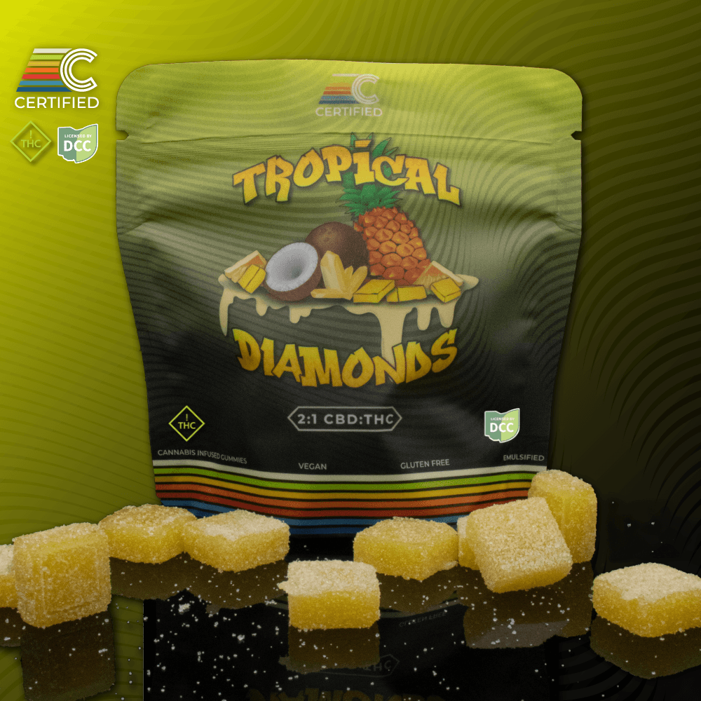 Certified | 10 pack | 2:1 CBD:THC Tropical Diamonds