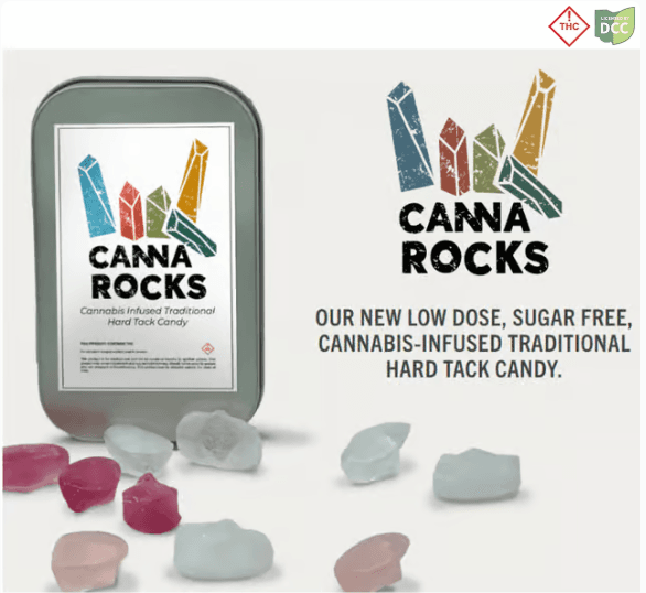 Canna Rocks | Butterscotch 20pc | 110mg SUGAR FREE Rock Candy