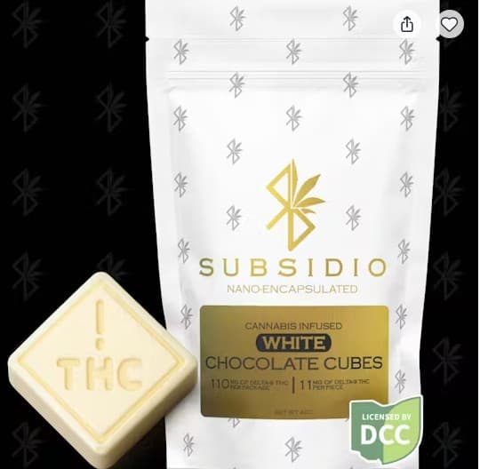 Subsidio | White Chocolate 10pc | 110mg Nano Infused Cubes