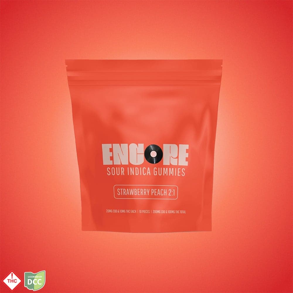 2:1 Sour Strawberry Peach CBD:THC [10pk] (220mg CBD/110mg THC)