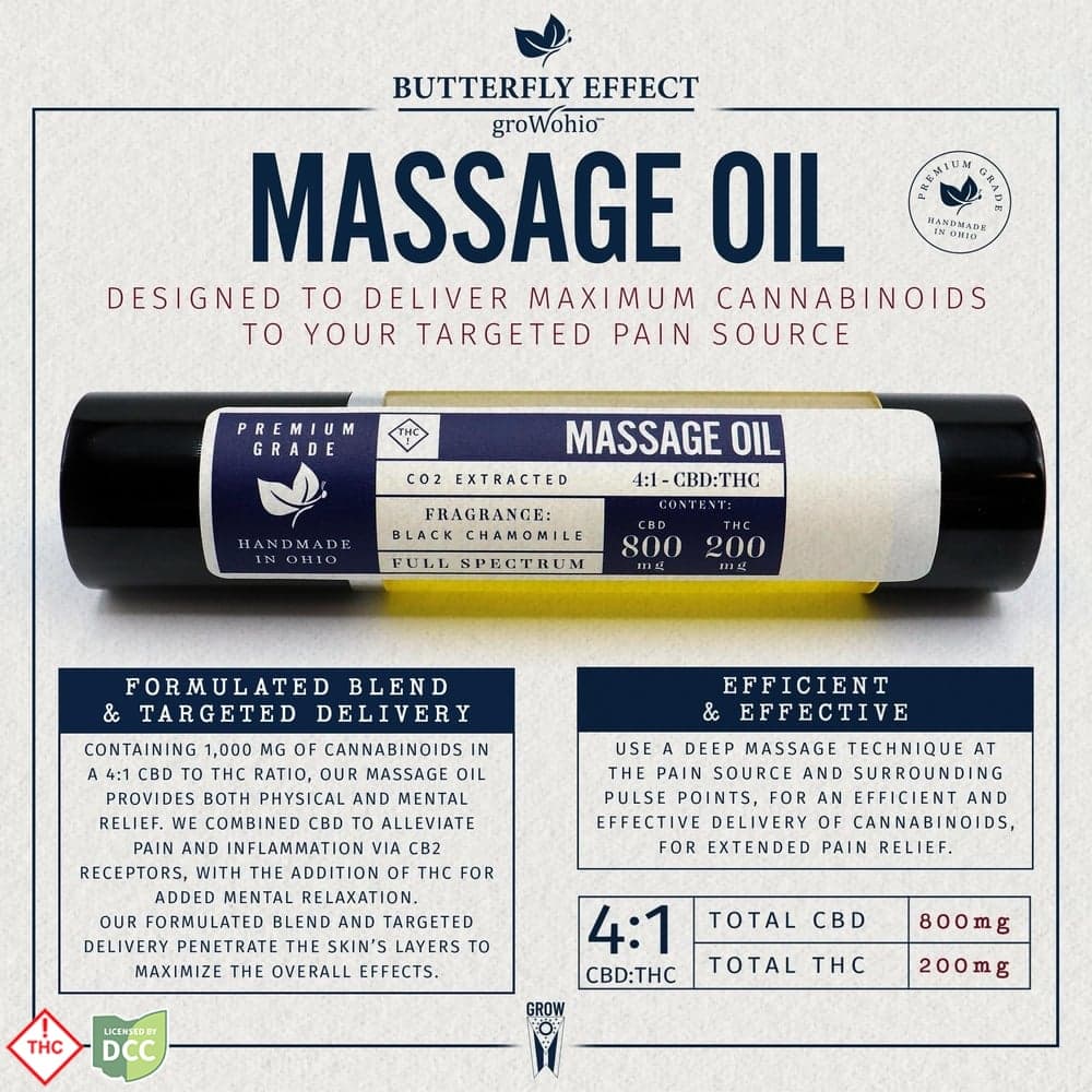 Butterfly Effect - 1:4 Black Chamomile Massage Oil - 50mL - 200mg