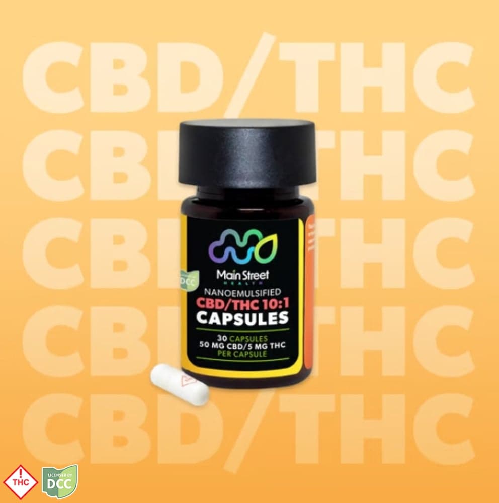 Main Street Health - 3 Day 1:1 THC/CBD Capsules - 30ct - 300mg